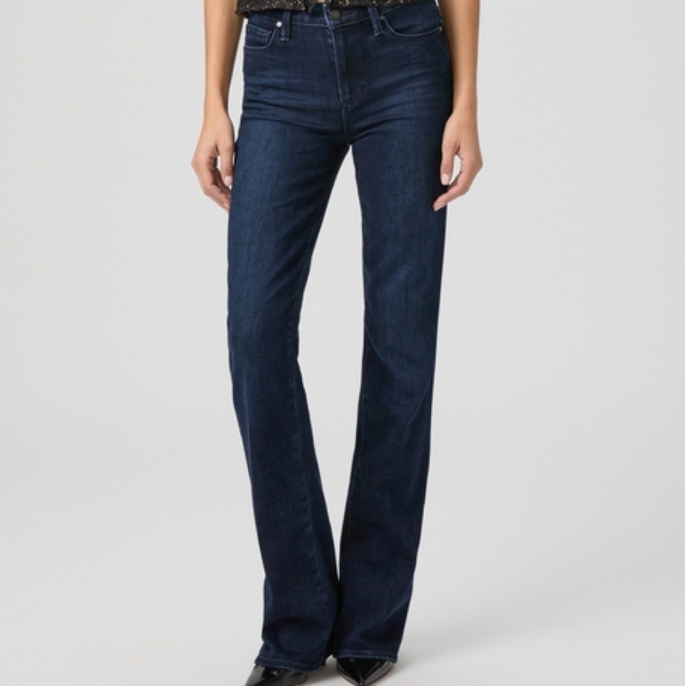 PAIGE Women's High Rise Dark Blue Jeans